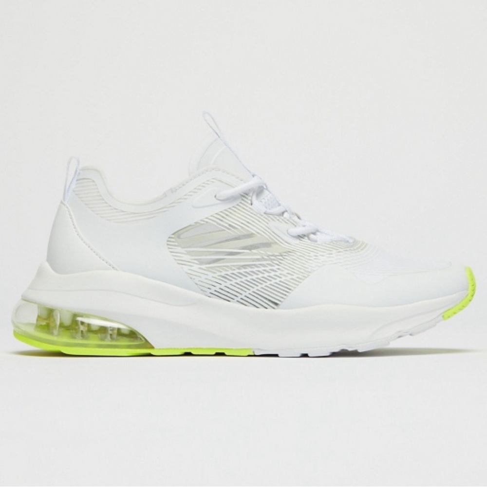 Fabletics Air 1 Performance Sneaker Running White Yellow Accents Lace Up Size 9